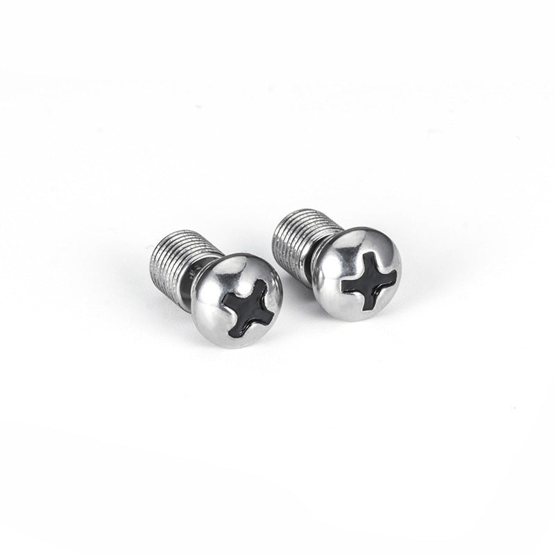 Personalized Retro Cross Screw Earrings Tide Men And Women