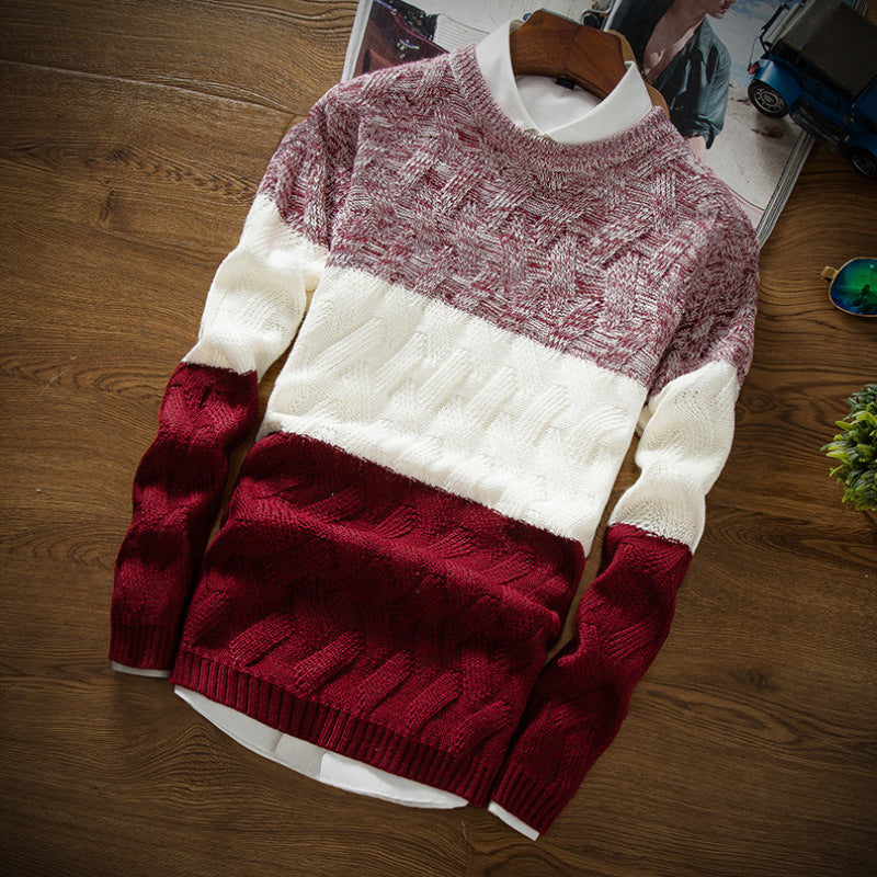 Men's pullover round neck sweater men's sweater