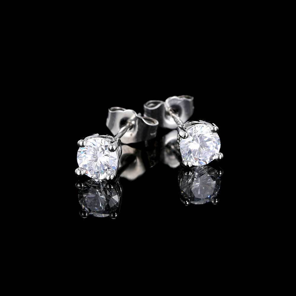 Four-claw Earrings Fashionable Temperament Sterling Silver Needle Hiphop Men And Women Earrings