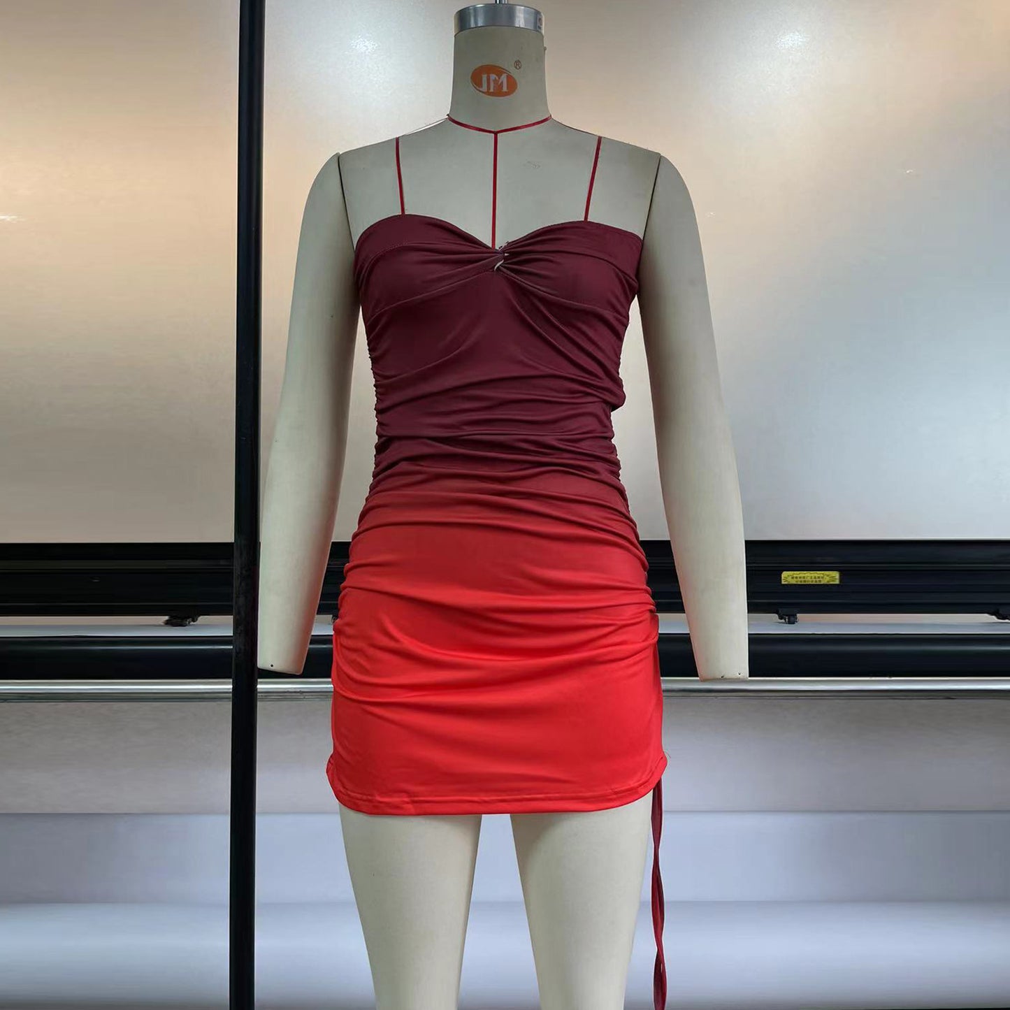 Women's Side Pleating Irregular Tube Top Dress