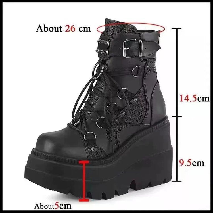 Platform Gothic Mid-calf Boots For Women Boots