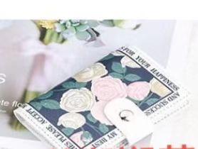 Flower Anime Anti-degaussing Multiple Card Slots Bank Document Package Large Capacity Card Holder