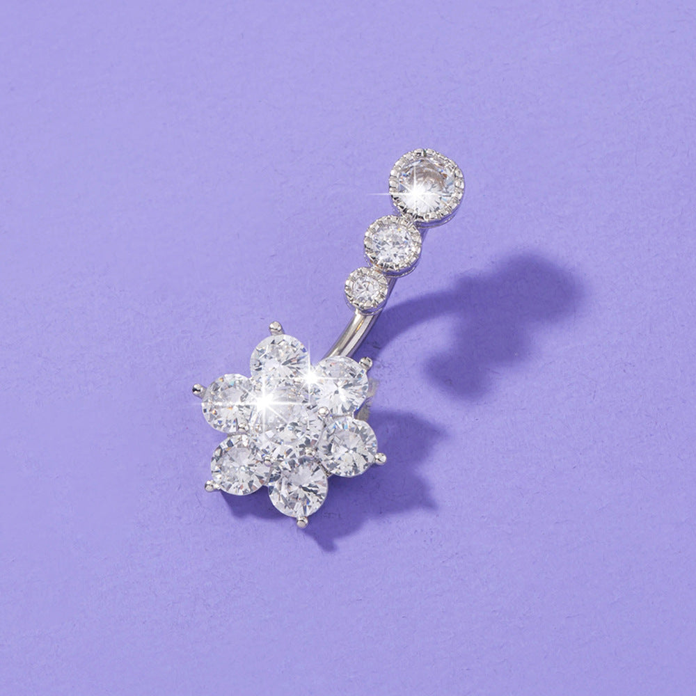 Flowers Belly Button Ring Body Piercing Jewelry Women