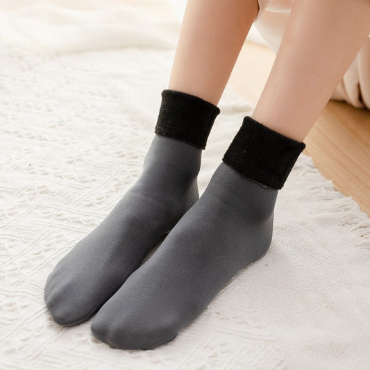 Thickened Velvet Cold Protection Warm Self-heating Snow Socks Men And Women Room Socks Tube Socks