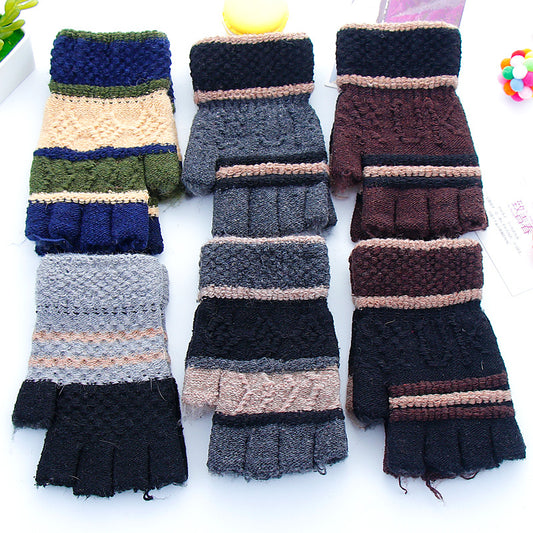 Warm knitted gloves women