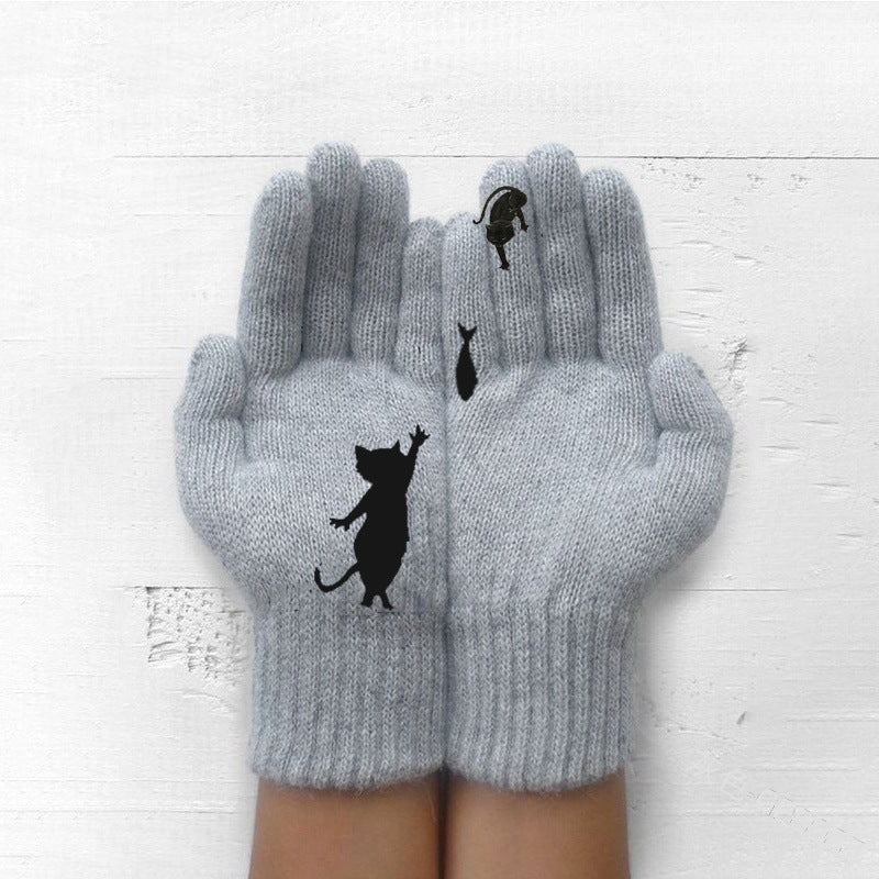 Wool warm gloves for women