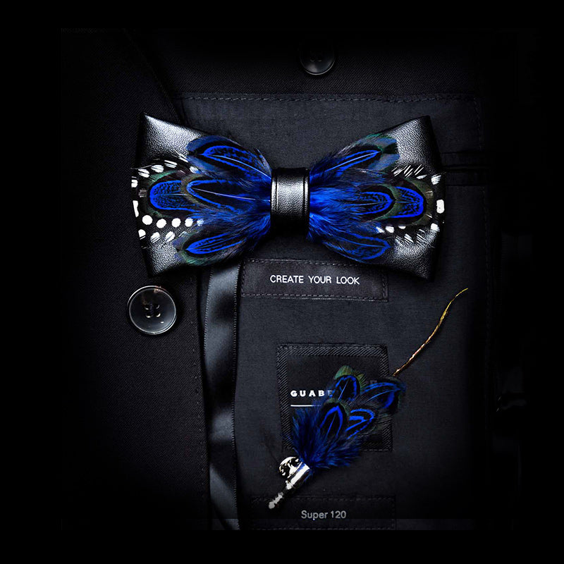 Feather bow men tie