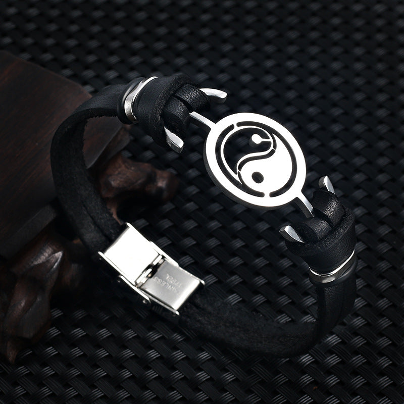 Titanium steel bracelet men stainless steel Tai Taoism