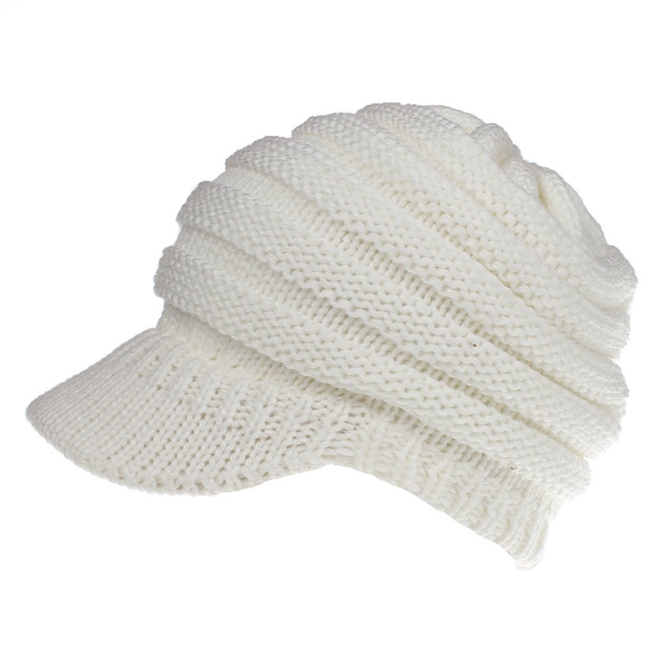 Gorros de cola de caballo para mujer, gorros de otoño e invierno, gorros de punto suaves para mujer, gorros cálidos para mujer
