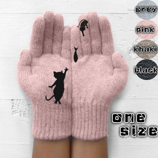 Wool warm gloves for women