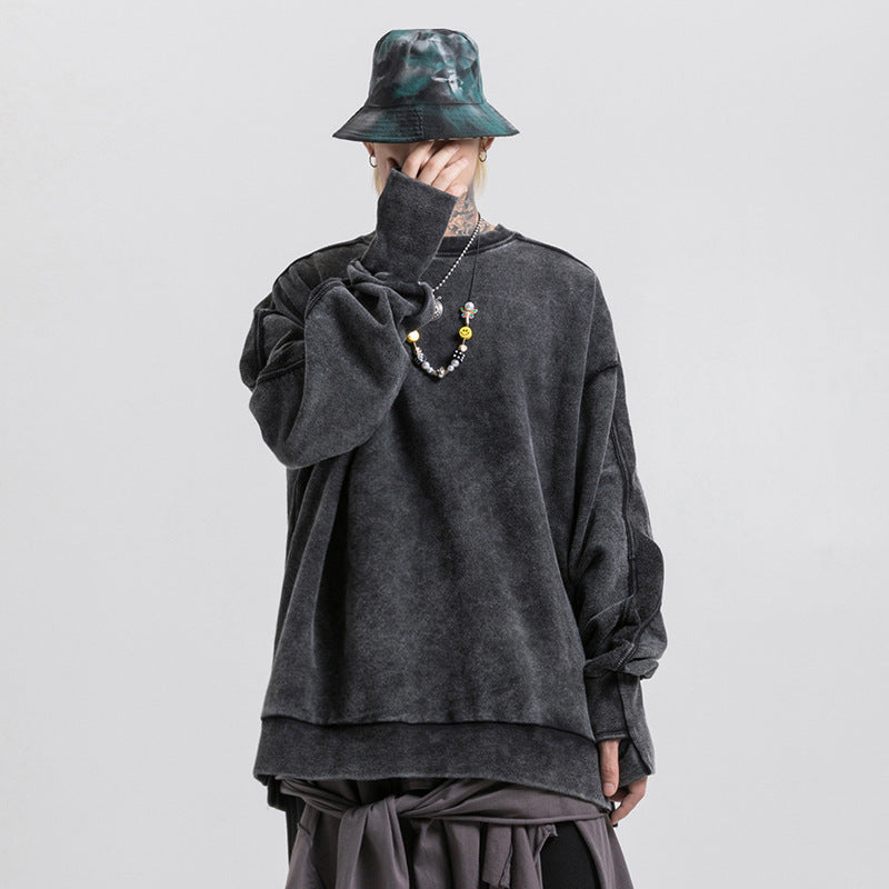 Distressed Sleeveless Sweatshirt