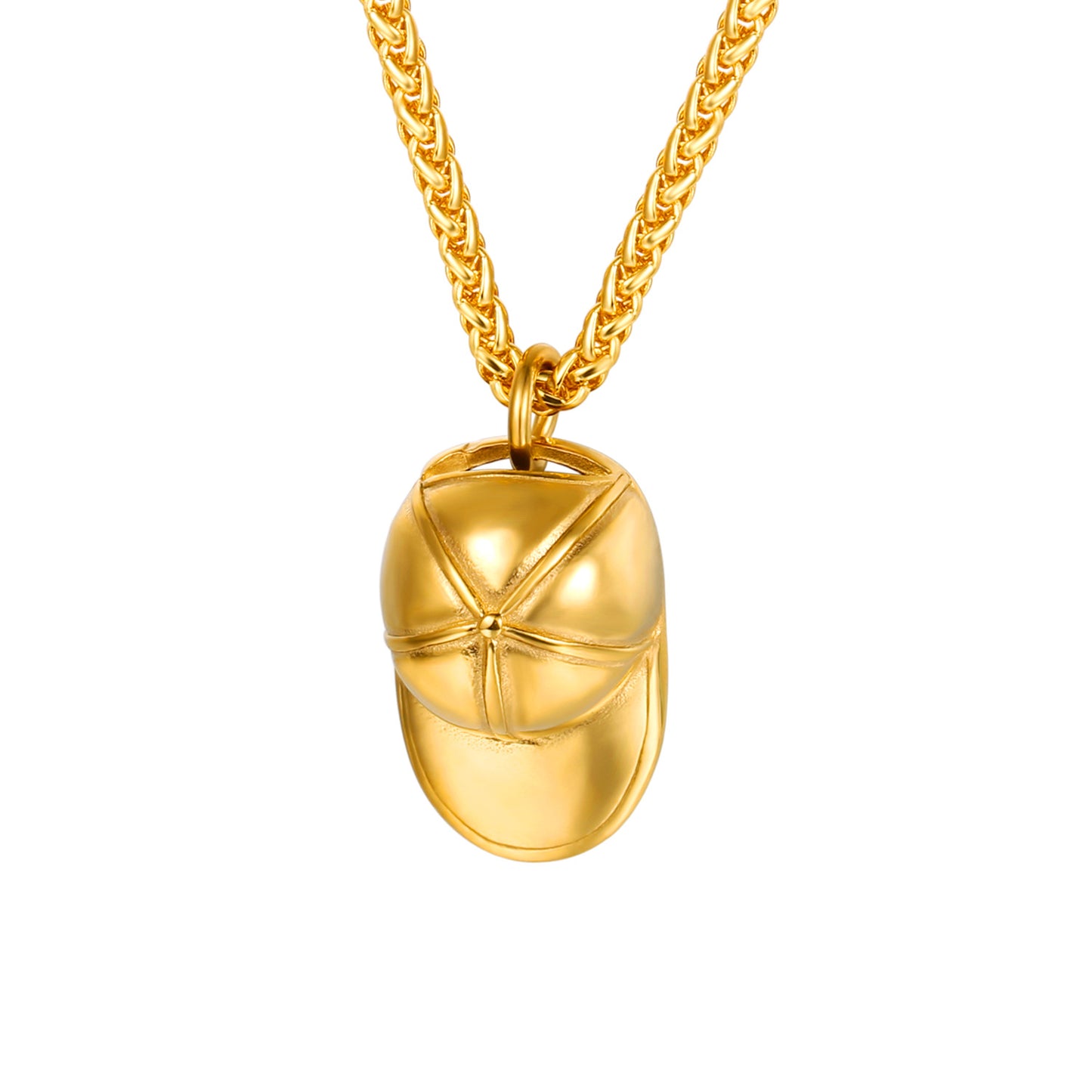 Black Stainless Steel Cap Unique Pendant Necklace Men
