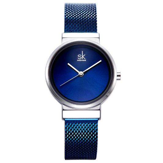 Shengke Blue Wrist Watch Women Watches Luxury Brand Steel Ladies Quartz Women Watches Relogio Feminino Montre Femme