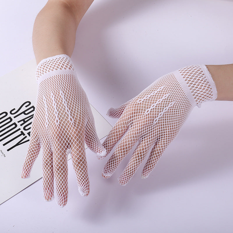 Black White Etiquette Gloves For Wedding Dress