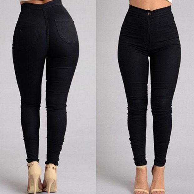 Señoras de las polainas de las mujeres de los pantalones vaqueros elásticos de la moda