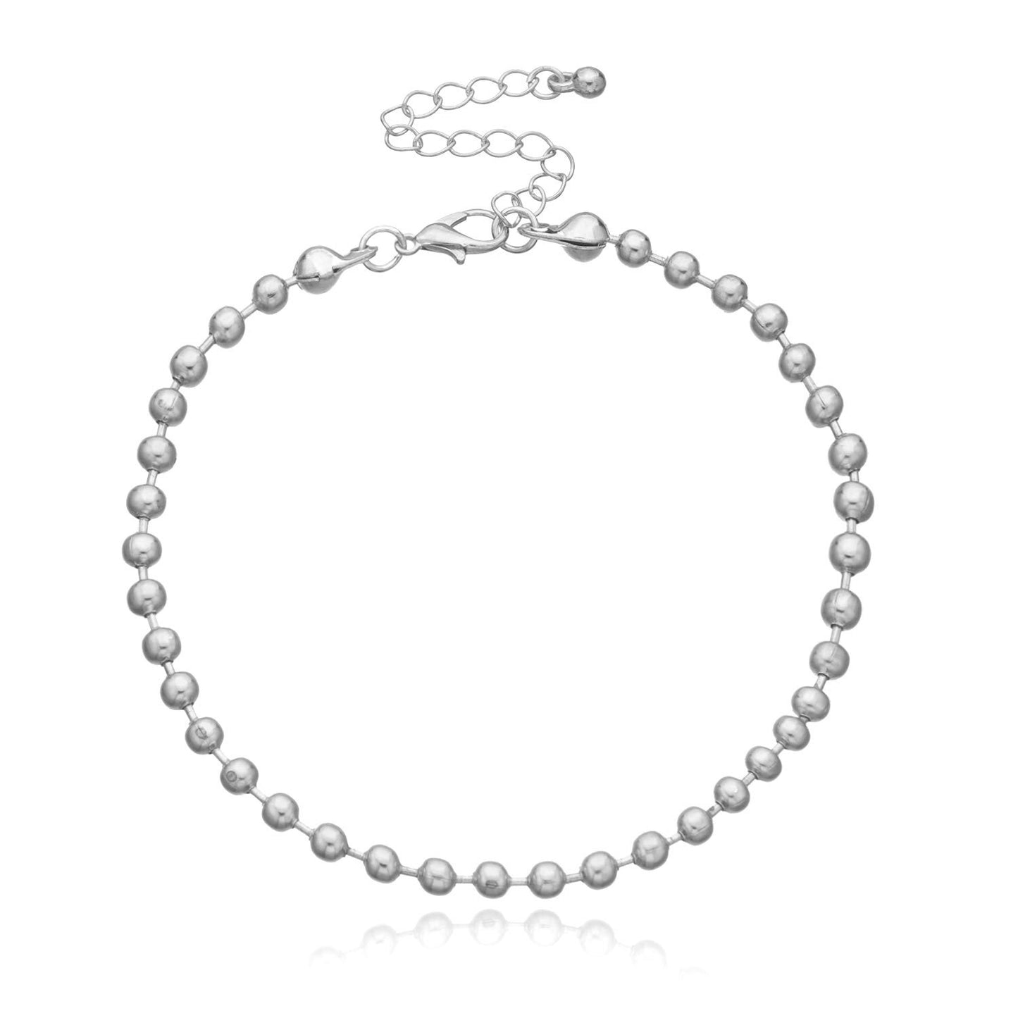 Round Bead Chain Anklet Women