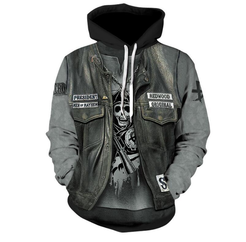 Sudadera con estampado de calavera Sudadera de manga larga para hombre