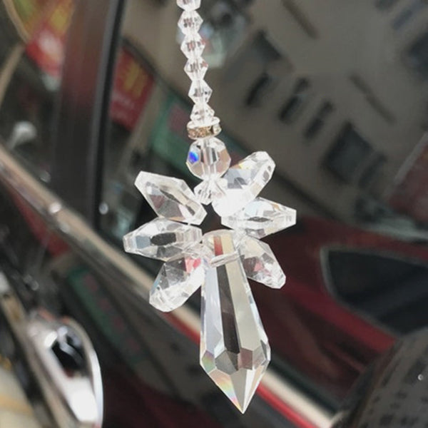 Crystal Rainbow Angel Colorful Family Car Charm