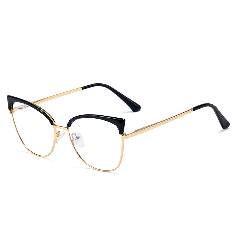 Metal Flat Mirror Women Amazon Fashion Anti-Blue Light Glasses