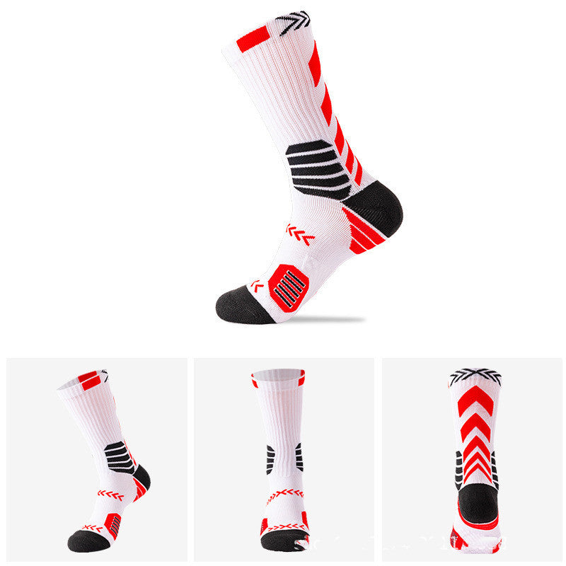 Trendy Hit Color Long Barrel Basketball Socks Men