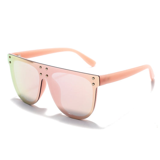 Fashion Rivet Colorful Mercury Sunglasses Women Semicircle Cross-border Glasses