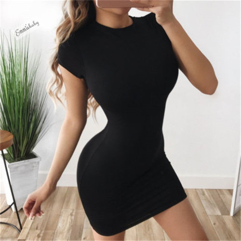 Vestido de fiesta liso ajustado para mujer, vestidos sexis ajustados para mujer