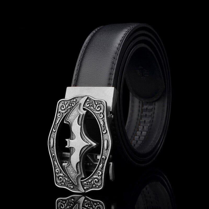Cinturón informal con hebilla de murciélago para hombre, cinturón automático antiguo con hebilla de nuevo estilo