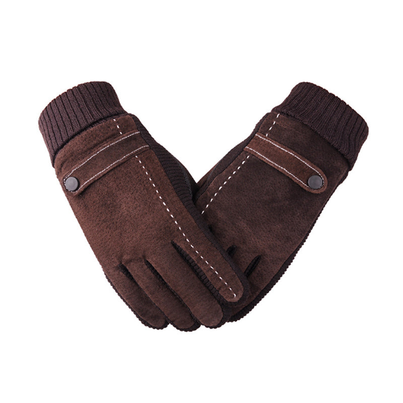 Velvet touch screen windproof gloves