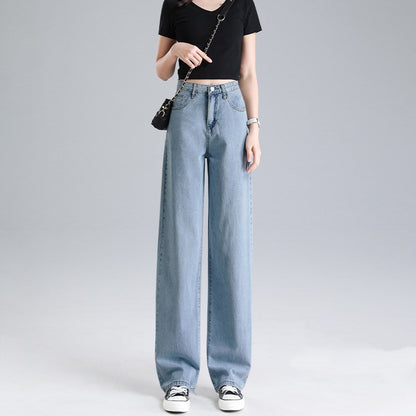 Tencel jeans wide leg pants for women in summer