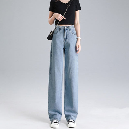 Tencel jeans wide leg pants for women in summer