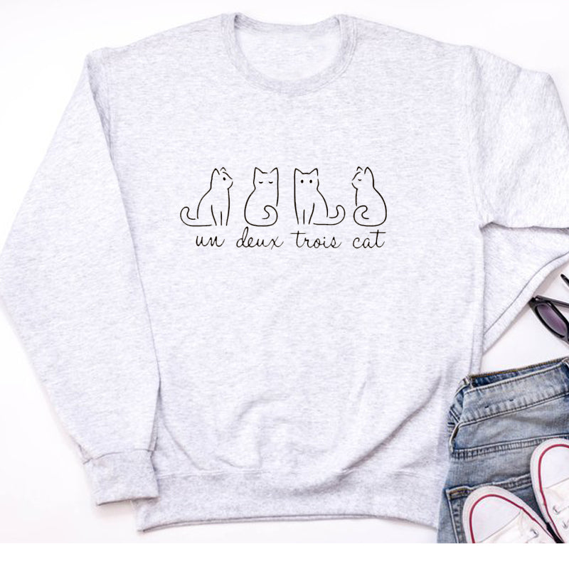 Cat print sweatshirt