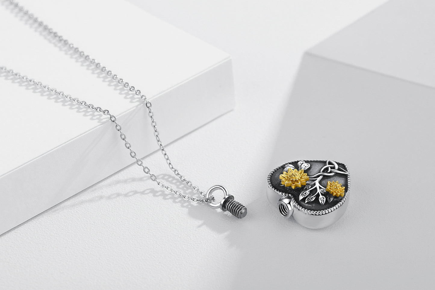Urn Necklaces for Ashes 925 Sterling Silver Celtic Necklace Sunflower Necklace for Women Customized Necklace for Ashes