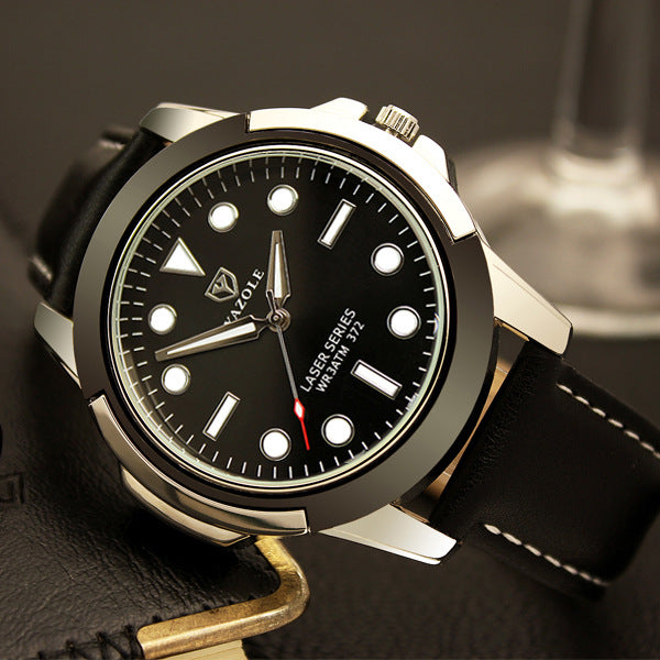372 YAZOLE brand quartz watches, non mechanical men's sports watches, luminous green ghost series watches