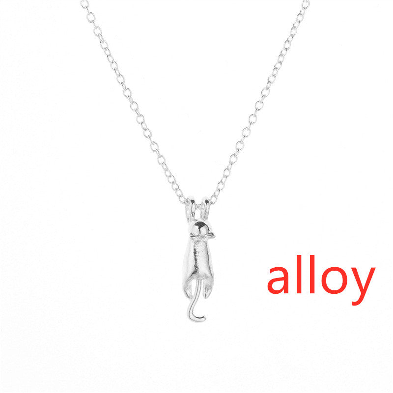 Personalized cat charm necklace necklace