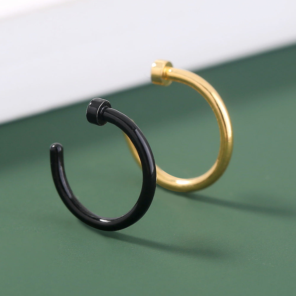 Personality nose ring human body piercing stainless steel false nose clip hip hop exaggerated nose for men and women