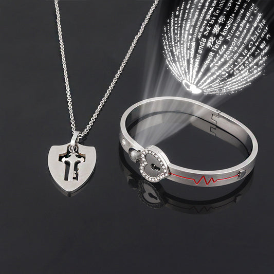 Projection Key Pendant Bracelet Woman Jewelry Accessories Girlfriend Gift