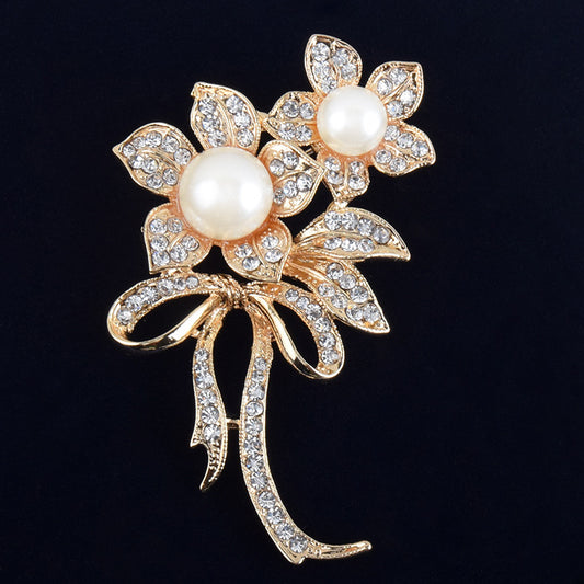 Bow Pearl Brooch For Women
