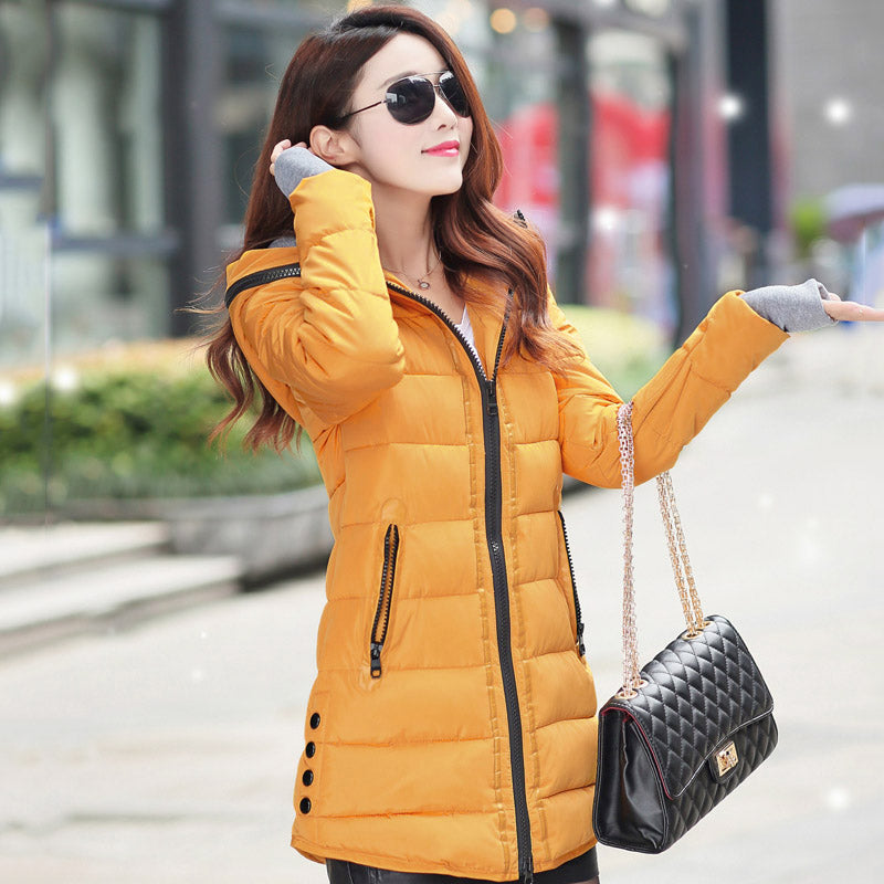 Chaqueta de plumas de longitud media para mujer