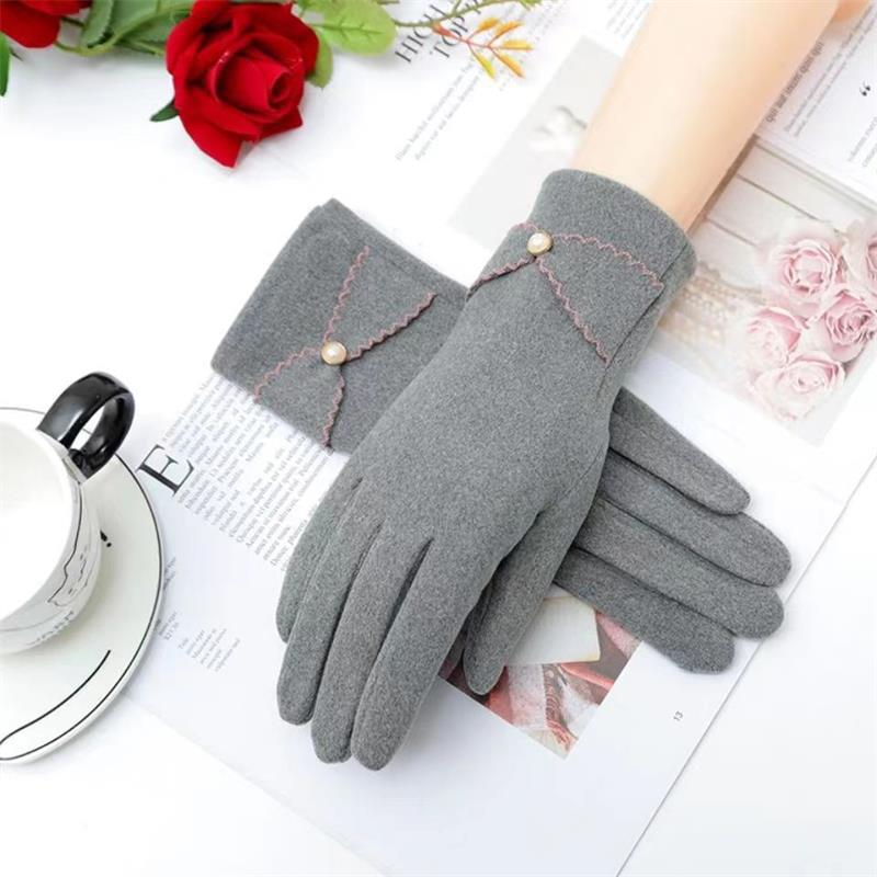 Deerskin Velvet Velvet Gloves Autumn And Winter Warm Essential Gloves Women's Riding Gloves Woman