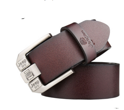 Leather belt, long plus size fat cowhide belt, pin buckle, casual