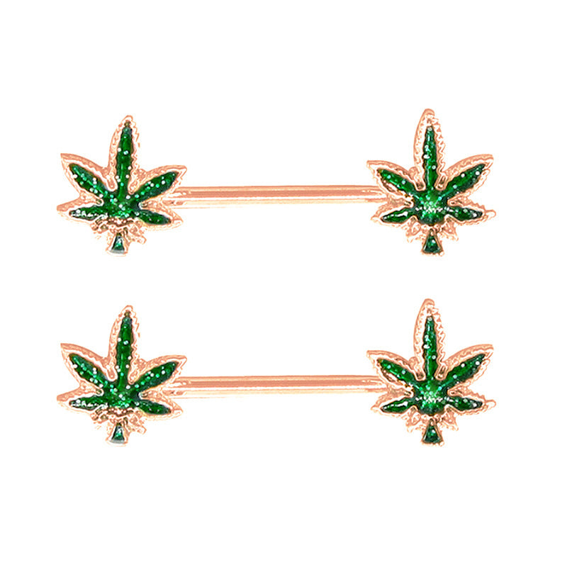 Leaf Milk Leaf Drip Oil Ring Piercing Jewelry