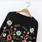 Women Sweater Fashion Floral Embroidery Pullover Streetwear Sweaters