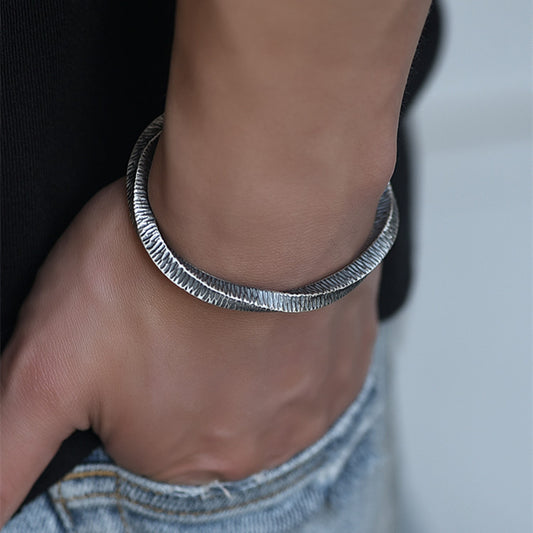 Sterling Silver Mobius Ring Bracelet For Men And Women