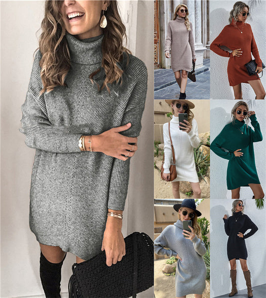 Loose sweater fashion turtleneck sweater for women