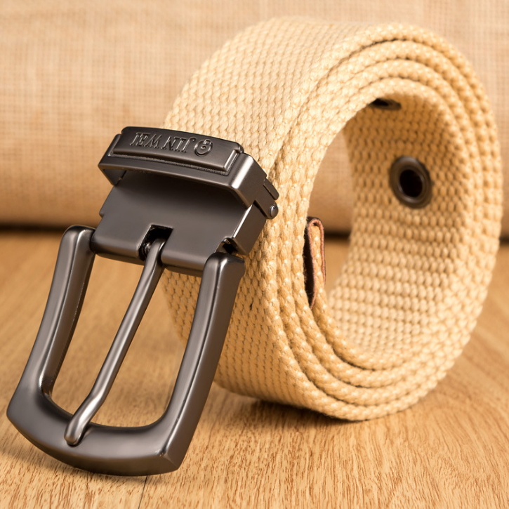 Men's Outdoor Buckle Thick Woven Canvas Belt