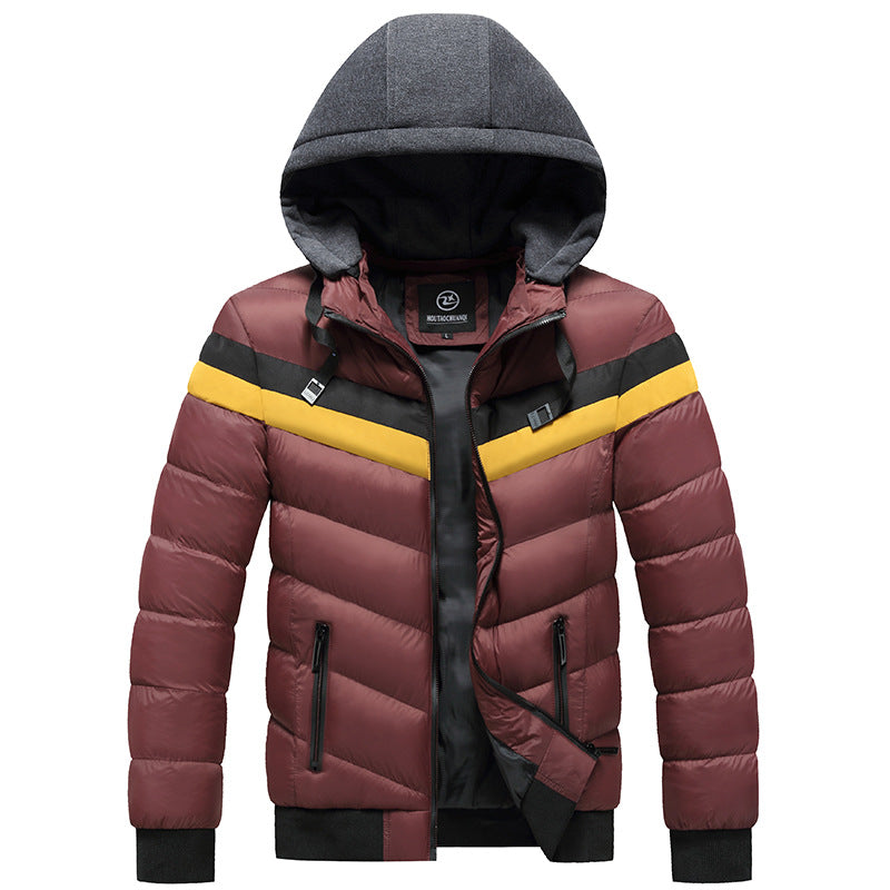 Chaqueta con capucha de talla grande informal de invierno para hombre