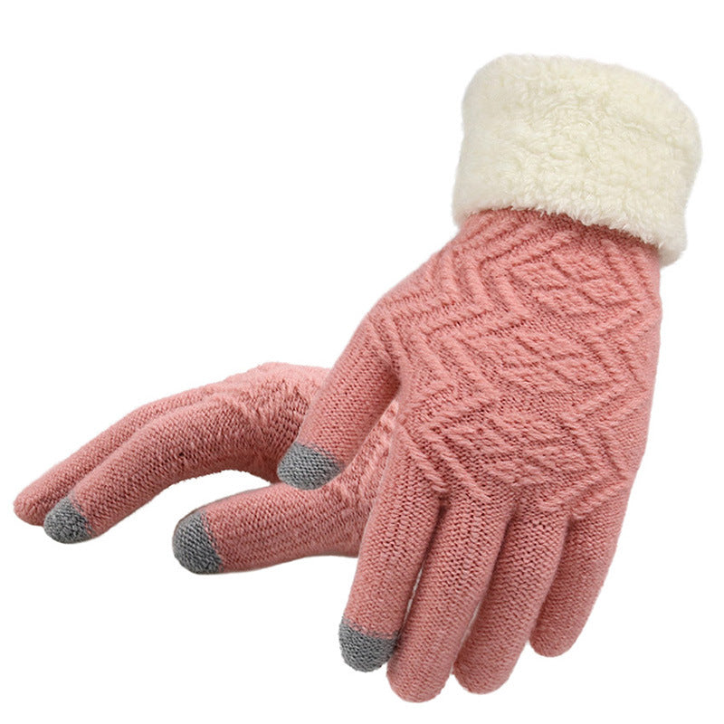 Winter knitted gloves ladies