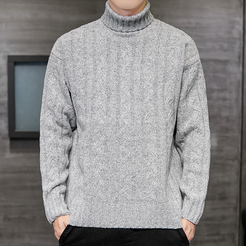 Suéter suelto de cuello alto para hombre engrosamiento