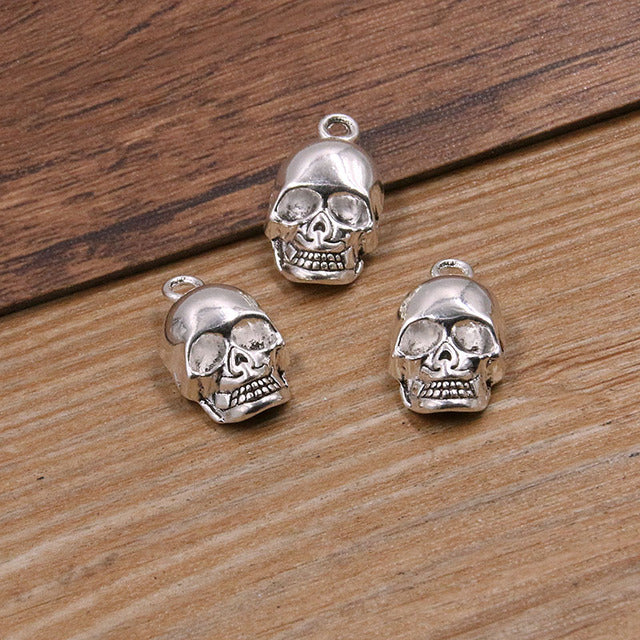 10Pcs 3 Color Skull Ghost Head Charms Halloween Pend