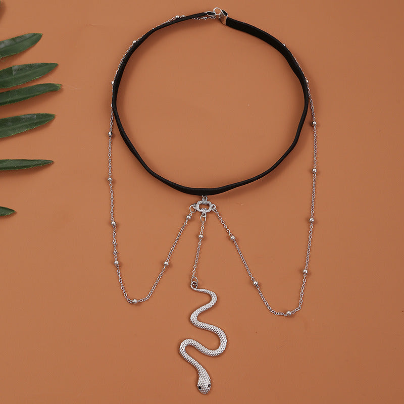 Bohemian Boho Gold Color Metal Beaded Chain Thigh Chain Anklet For Women Big Snake Pendants Leg Chain Body Jewelry Beach Style Gift